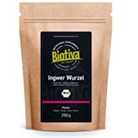 Los mejores  - Polvo de jengibre orgánico 250 g - jengibre - raíz de jengibre molida - por ejemplo para infusiones o aguas de jengibre…